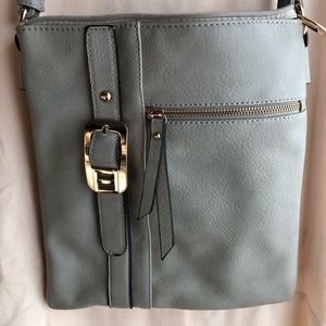 Light Grey PU Leather crossbody with multi pocket!